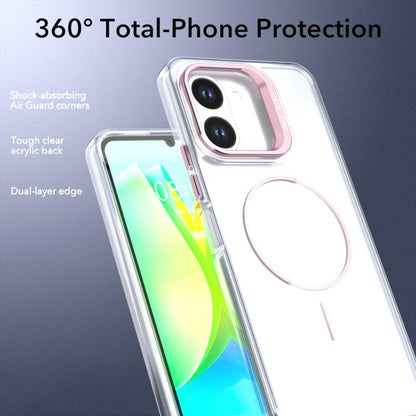 Bright Color Clear MagSafe Lens Frame Holder Phone Case, For Tecno Spark Go 3