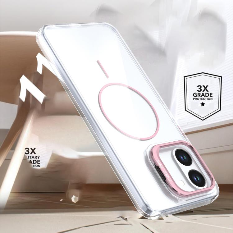 Bright Color Clear MagSafe Lens Frame Holder Phone Case, For Tecno Spark Go 3