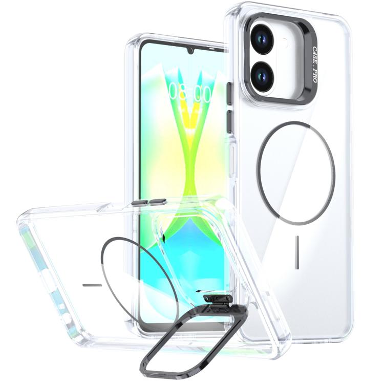 Bright Color Clear MagSafe Lens Frame Holder Phone Case, For Tecno Spark Go 3