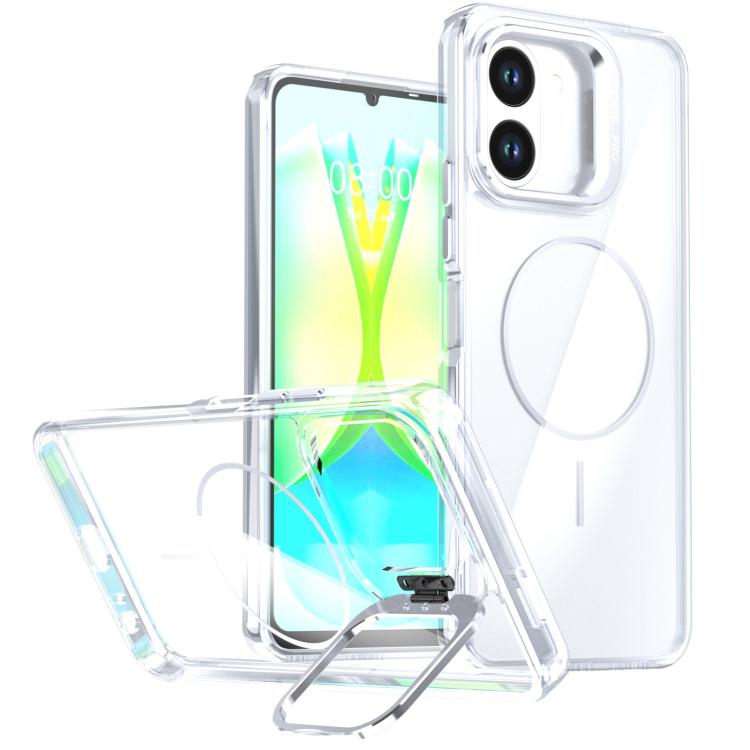 Bright Color Clear MagSafe Lens Frame Holder Phone Case, For Tecno Spark Go 3