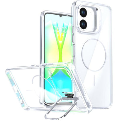 Bright Color Clear MagSafe Lens Frame Holder Phone Case, For Tecno Spark Go 3