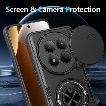 Multifunctional Sliding Camshield Ring Holder Phone Case, For Redmi Note 15 Pro+ 5G Global 163.3mm, For Redmi Note 15 4G / 5G Global 164mm, For Redmi Note 15 Pro 4G Global 163.2mm, For Redmi Note 15 Pro 5G Global 163.6mm