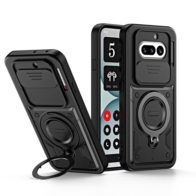 Ring Holder Lens Slide Cover Phone Case, For Nothing Phone 4a Pro, For Nothing Phone 4a
