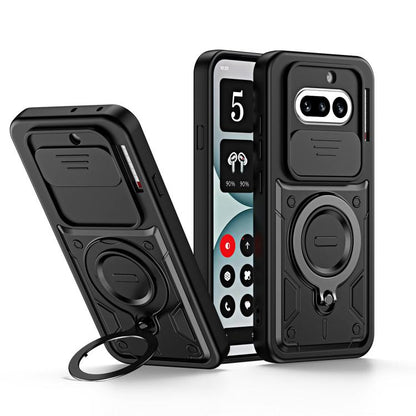 Ring Holder Lens Slide Cover Phone Case, For Nothing Phone 4a Pro, For Nothing Phone 4a