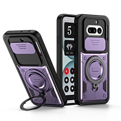 Ring Holder Lens Slide Cover Phone Case, For Nothing Phone 4a Pro, For Nothing Phone 4a