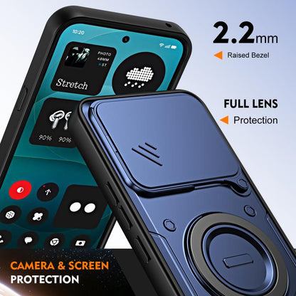 Ring Holder Lens Slide Cover Phone Case, For Nothing Phone 4a Pro, For Nothing Phone 4a