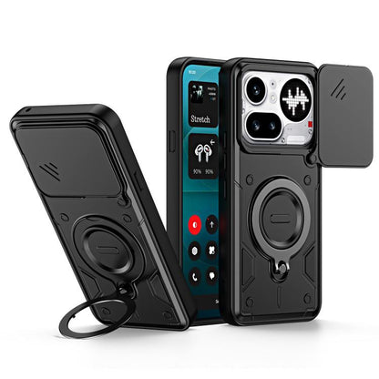 Ring Holder Lens Slide Cover Phone Case, For Nothing Phone 4a Pro, For Nothing Phone 4a
