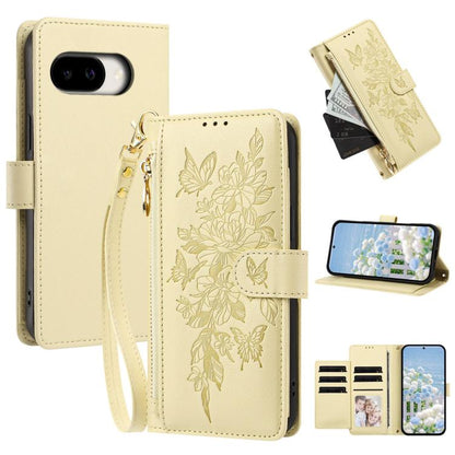 Butterfly Flower Zipper Wallet Vegan Leather Phone Case with Strap, For Google Pixel 9 Pro XL / 10 Pro XL, For Google Pixel 11 Pro XL, For Google Pixel 11 / 11 Pro, For Google Pixel 10a, For Google Pixel 10 / 10 Pro / 9 Pro, For Google Pixel 8 Pro     ...