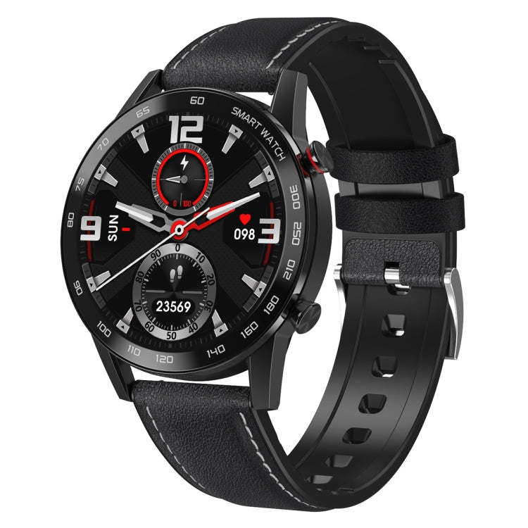 1.3 inch Touch Screen Dual-mode Bluetooth Smart Watch, Support Sleep Monitor / Heart Rate Monitor / Blood Pressure Monitoring, Black Leather Strap