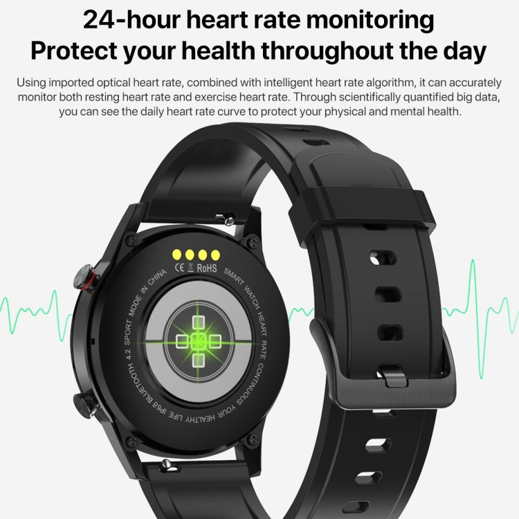 1.3 inch Touch Screen Dual-mode Bluetooth Smart Watch, Support Sleep Monitor / Heart Rate Monitor / Blood Pressure Monitoring, Black Leather Strap