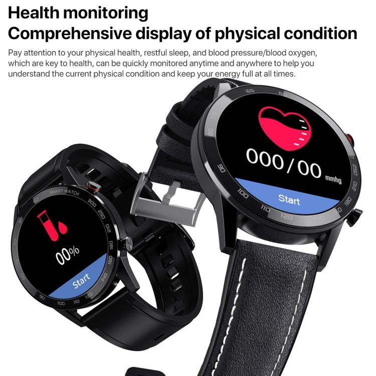 1.3 inch Touch Screen Dual-mode Bluetooth Smart Watch, Support Sleep Monitor / Heart Rate Monitor / Blood Pressure Monitoring, Black Leather Strap