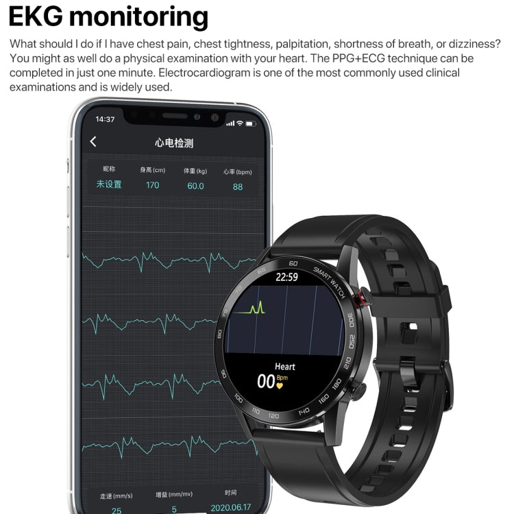 1.3 inch Touch Screen Dual-mode Bluetooth Smart Watch, Support Sleep Monitor / Heart Rate Monitor / Blood Pressure Monitoring, Black Leather Strap