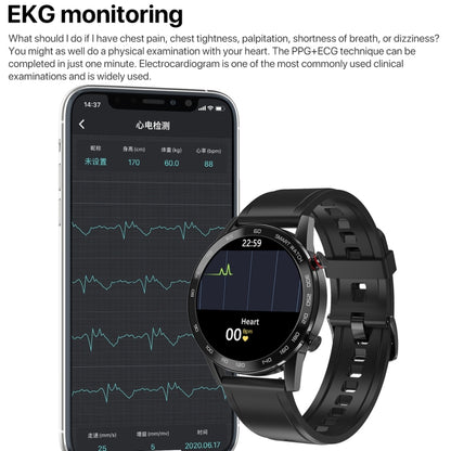 1.3 inch Touch Screen Dual-mode Bluetooth Smart Watch, Support Sleep Monitor / Heart Rate Monitor / Blood Pressure Monitoring, Black Leather Strap