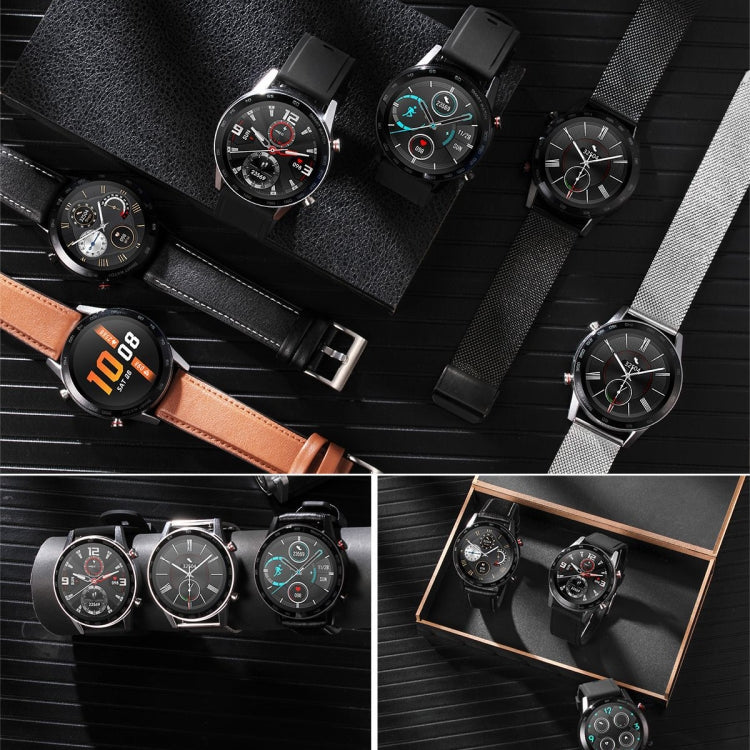 1.3 inch Touch Screen Dual-mode Bluetooth Smart Watch, Support Sleep Monitor / Heart Rate Monitor / Blood Pressure Monitoring, Black Leather Strap