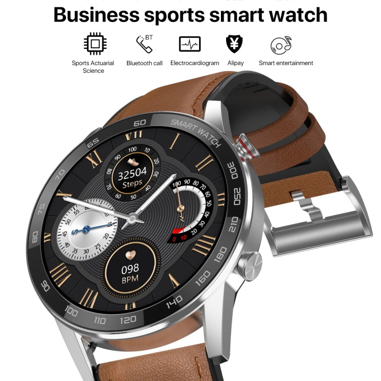 1.3 inch Touch Screen Dual-mode Bluetooth Smart Watch, Support Sleep Monitor / Heart Rate Monitor / Blood Pressure Monitoring, Black Leather Strap