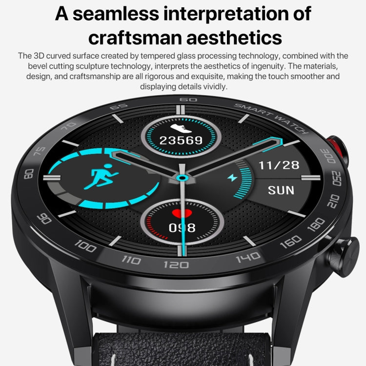 1.3 inch Touch Screen Dual-mode Bluetooth Smart Watch, Support Sleep Monitor / Heart Rate Monitor / Blood Pressure Monitoring, Black Leather Strap