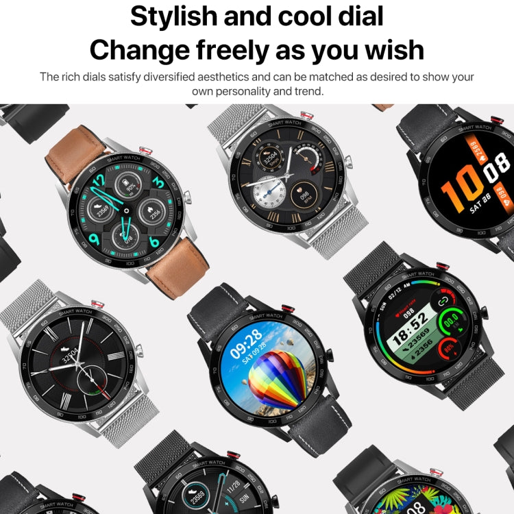 1.3 inch Touch Screen Dual-mode Bluetooth Smart Watch, Support Sleep Monitor / Heart Rate Monitor / Blood Pressure Monitoring, Black Leather Strap