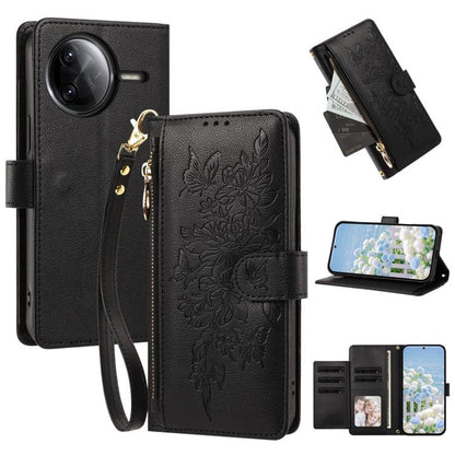 Butterfly Flower Zipper Wallet Vegan Leather Phone Case with Strap, For Redmi Turbo 4 Pro 5G / Poco F7 5G, For Redmi Note 14S 4G, For Redmi K80 / K80 Pro, For Redmi Note 14 4G 164mm, For Redmi Note 14 Pro 4G, For Redmi Note 14 4G 163.25mm              ...