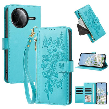Butterfly Flower Zipper Wallet Vegan Leather Phone Case with Strap, For Redmi Turbo 4 Pro 5G / Poco F7 5G, For Redmi Note 14S 4G, For Redmi K80 / K80 Pro, For Redmi Note 14 4G 164mm, For Redmi Note 14 Pro 4G, For Redmi Note 14 4G 163.25mm              ...
