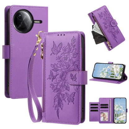 Butterfly Flower Zipper Wallet Vegan Leather Phone Case with Strap, For Redmi Turbo 4 Pro 5G / Poco F7 5G, For Redmi Note 14S 4G, For Redmi K80 / K80 Pro, For Redmi Note 14 4G 164mm, For Redmi Note 14 Pro 4G, For Redmi Note 14 4G 163.25mm              ...