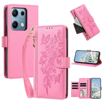 Butterfly Flower Zipper Wallet Vegan Leather Phone Case with Strap, For Redmi Turbo 4 Pro 5G / Poco F7 5G, For Redmi Note 14S 4G, For Redmi K80 / K80 Pro, For Redmi Note 14 4G 164mm, For Redmi Note 14 Pro 4G, For Redmi Note 14 4G 163.25mm              ...