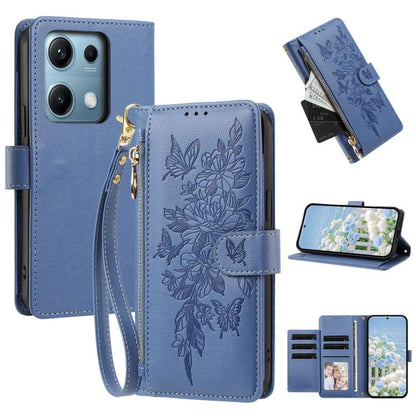 Butterfly Flower Zipper Wallet Vegan Leather Phone Case with Strap, For Redmi Turbo 4 Pro 5G / Poco F7 5G, For Redmi Note 14S 4G, For Redmi K80 / K80 Pro, For Redmi Note 14 4G 164mm, For Redmi Note 14 Pro 4G, For Redmi Note 14 4G 163.25mm              ...