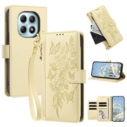 Butterfly Flower Zipper Wallet Vegan Leather Phone Case with Strap, For Redmi 15a 5G, For Redmi Turbo 5 Max / Poco X8 Pro Max, For Redmi Turbo 5 / Poco X8 Pro 5G, For Redmi Note 15 Pro+ Global 163.3mm, For Redmi Note 15 4G / 5G Global 164mm            ...