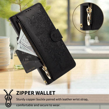 Butterfly Flower Zipper Wallet Vegan Leather Phone Case with Strap, For Redmi Turbo 4 Pro 5G / Poco F7 5G, For Redmi Note 14S 4G, For Redmi K80 / K80 Pro, For Redmi Note 14 4G 164mm, For Redmi Note 14 Pro 4G, For Redmi Note 14 4G 163.25mm              ...