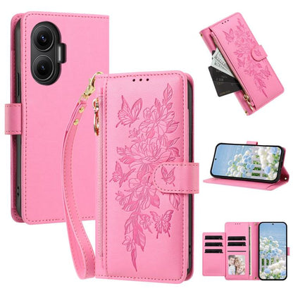 Butterfly Flower Zipper Wallet Vegan Leather Phone Case with Strap, For Redmi Turbo 4 Pro 5G / Poco F7 5G, For Redmi Note 14S 4G, For Redmi K80 / K80 Pro, For Redmi Note 14 4G 164mm, For Redmi Note 14 Pro 4G, For Redmi Note 14 4G 163.25mm              ...