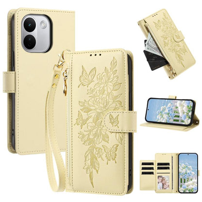 Butterfly Flower Zipper Wallet Vegan Leather Phone Case with Strap, For Redmi Note 17 4G / 5G Global 171mm, For Redmi Note 17 Pro+ 5G Global 163mm, For Redmi 15a 5G, For Redmi Turbo 5 Max / Poco X8 Pro Max, For Redmi Turbo 5 / Poco X8 Pro 5G           ...
