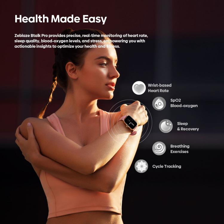 Zeblaze Btalk Pro 1.91 inch 600 nits IP68 BT5.3 Sports Smart Watch, Support Bluetooth Call / Heart Rate / Blood Oxygen / Sleep Monitoring