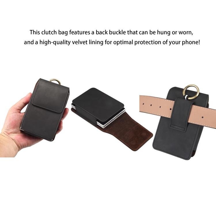 Vegan Leather Waist-Hanging Bag For Foldable Phone, Size: 8.8 x 13 x 2.5cm