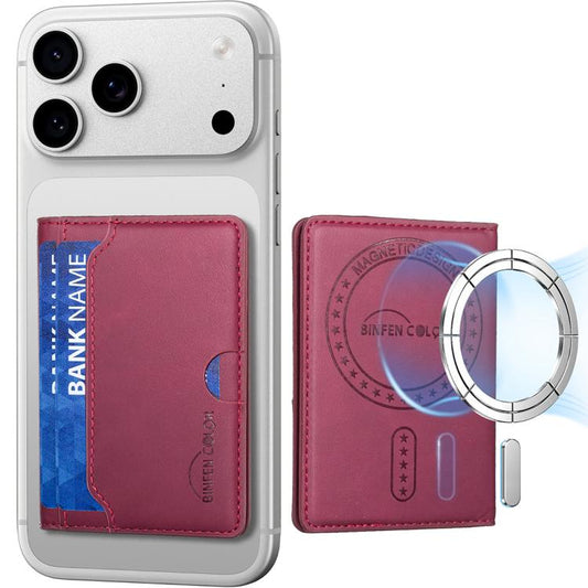 BINFEN COLOR BFK39 Calf Texture Vegan Leather Magnetic Wallet Card Holder
