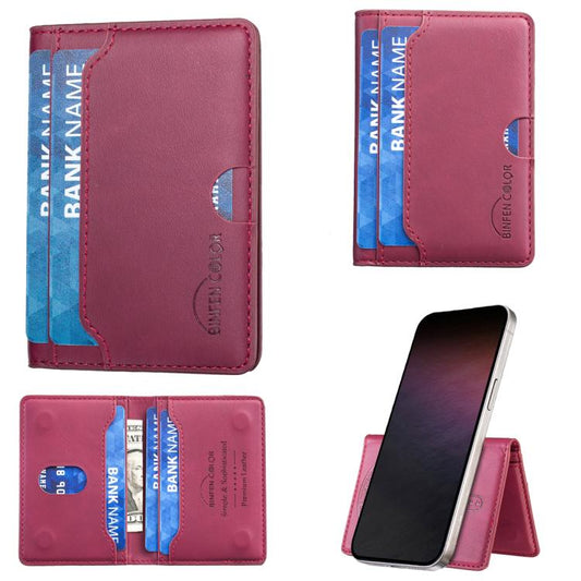 BINFEN COLOR BFK39 Calf Texture Vegan Leather Magnetic Wallet Card Holder