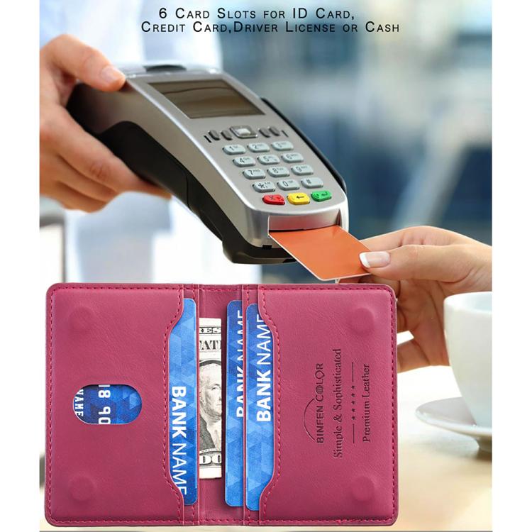 BINFEN COLOR BFK39 Calf Texture Vegan Leather Magnetic Wallet Card Holder
