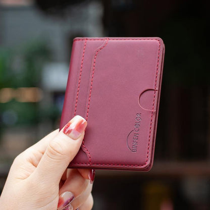 BINFEN COLOR BFK39 Calf Texture Vegan Leather Magnetic Wallet Card Holder