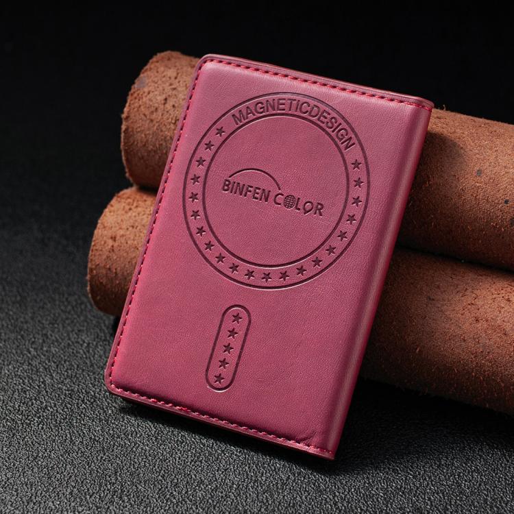BINFEN COLOR BFK39 Calf Texture Vegan Leather Magnetic Wallet Card Holder