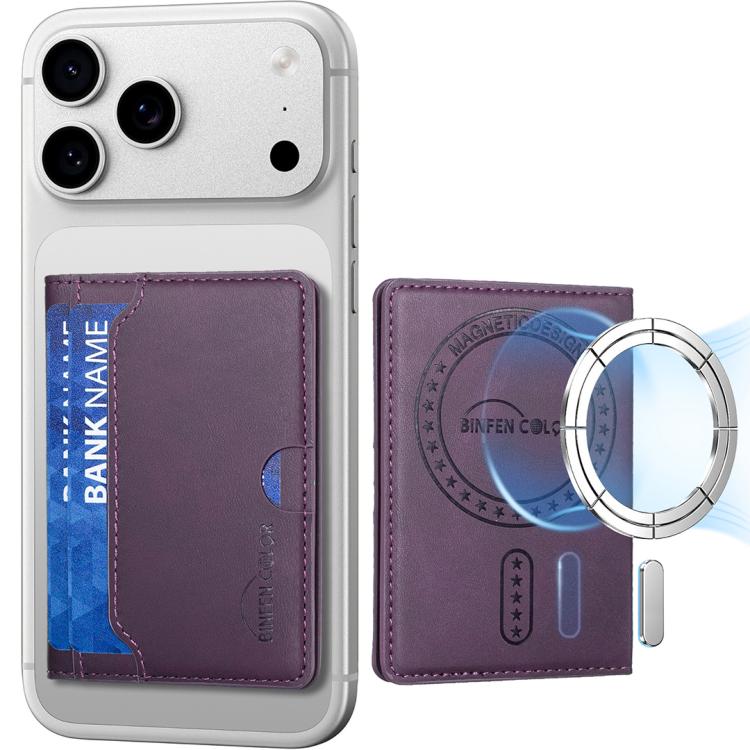 BINFEN COLOR BFK39 Calf Texture Vegan Leather Magnetic Wallet Card Holder