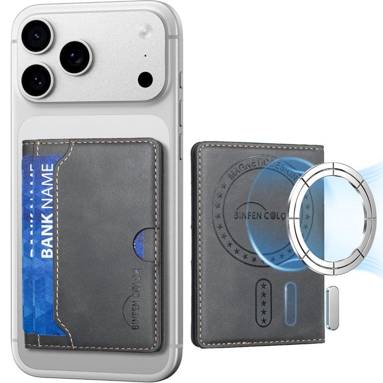 BINFEN COLOR BFK39 Calf Texture Vegan Leather Magnetic Wallet Card Holder