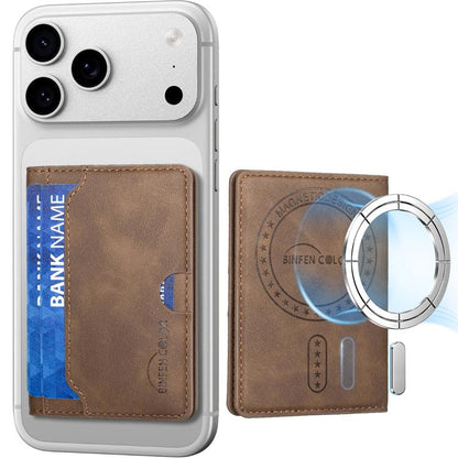 BINFEN COLOR BFK39 Calf Texture Vegan Leather Magnetic Wallet Card Holder