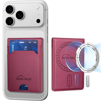 BINFEN COLOR BFK40 Calf Texture Vegan Leather Magnetic Wallet Card Holder