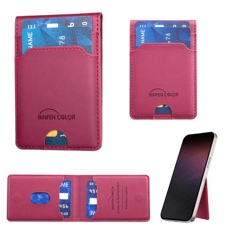 BINFEN COLOR BFK40 Calf Texture Vegan Leather Magnetic Wallet Card Holder