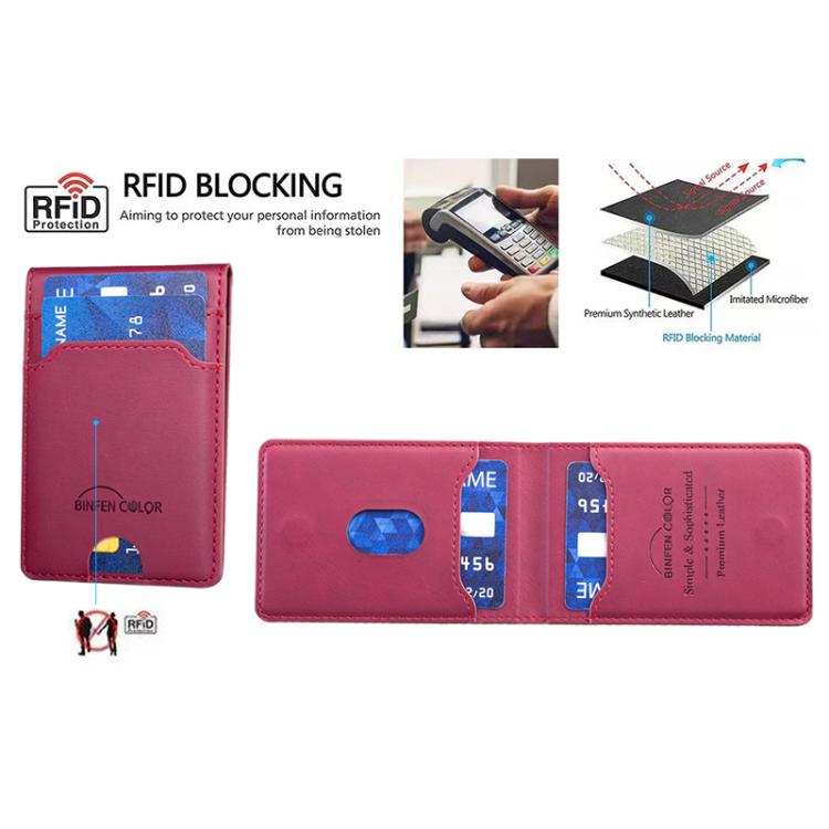 BINFEN COLOR BFK40 Calf Texture Vegan Leather Magnetic Wallet Card Holder