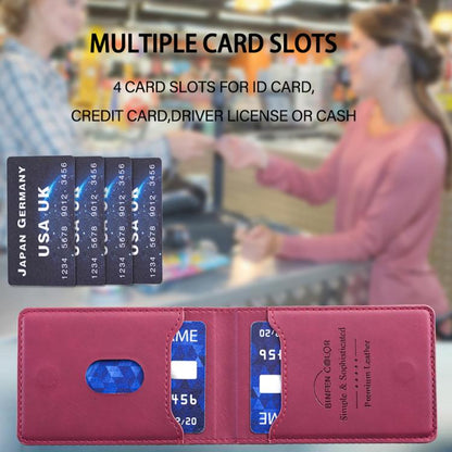 BINFEN COLOR BFK40 Calf Texture Vegan Leather Magnetic Wallet Card Holder