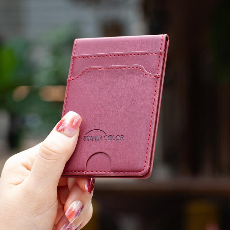 BINFEN COLOR BFK40 Calf Texture Vegan Leather Magnetic Wallet Card Holder