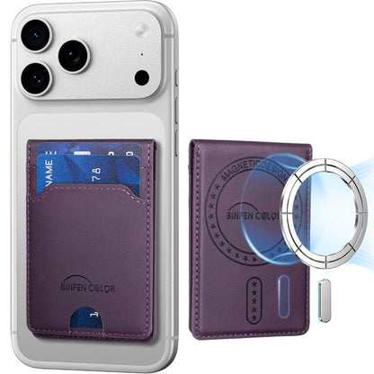BINFEN COLOR BFK40 Calf Texture Vegan Leather Magnetic Wallet Card Holder