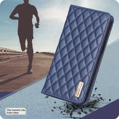 Diamond Lattice Magnetic Leather Flip Phone Case, For Tecno Spark 50 5G