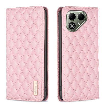 Diamond Lattice Magnetic Leather Flip Phone Case, For Tecno Pova 8 5G, For Tecno Spark 50 5G