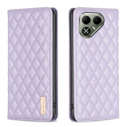 Diamond Lattice Magnetic Leather Flip Phone Case, For Tecno Pova 8 5G, For Tecno Spark 50 5G