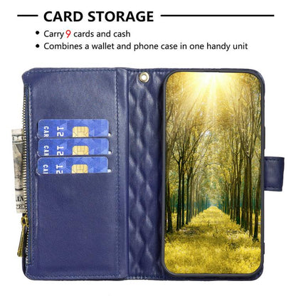 Diamond Lattice Zipper Wallet Leather Flip Phone Case, For Tecno Spark 50 5G